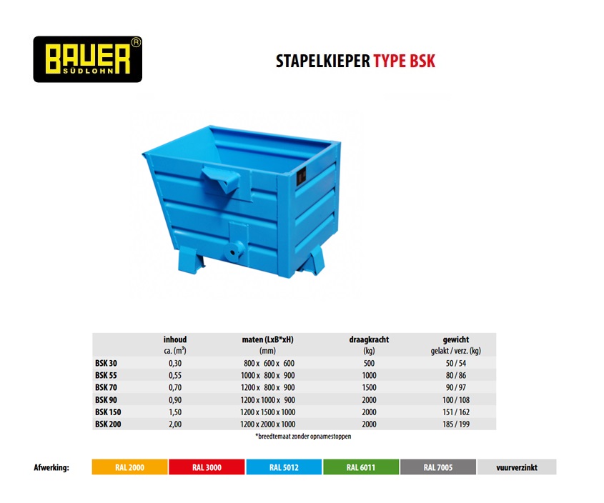 Stapelkieper BSK 30 Ral 5012
