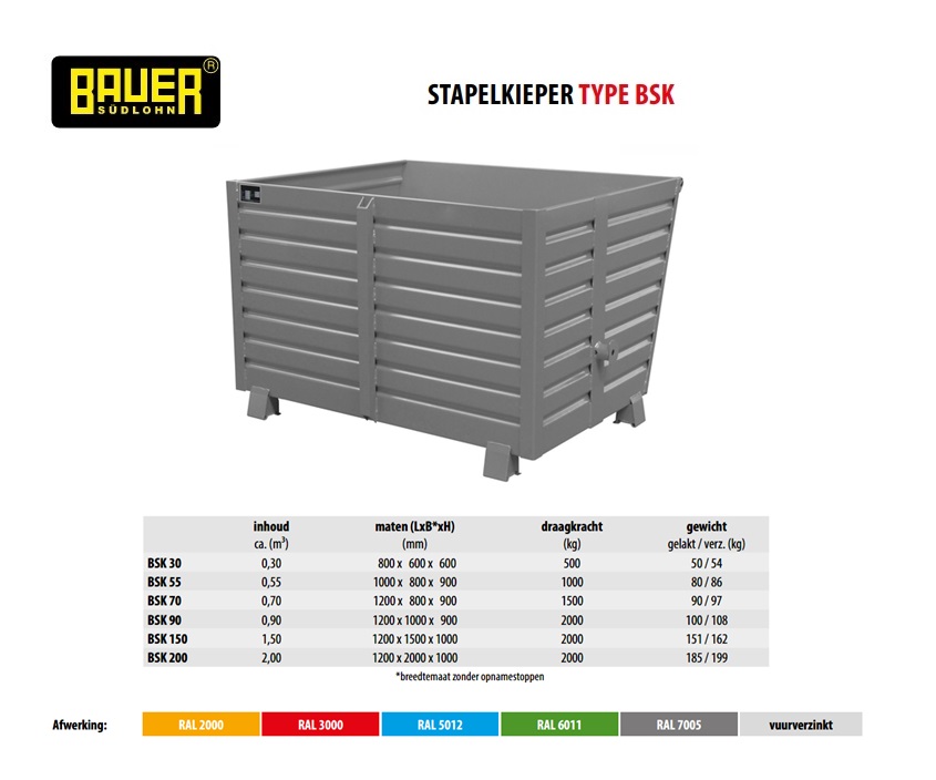 Stapelkieper BSK 150 Ral 7005