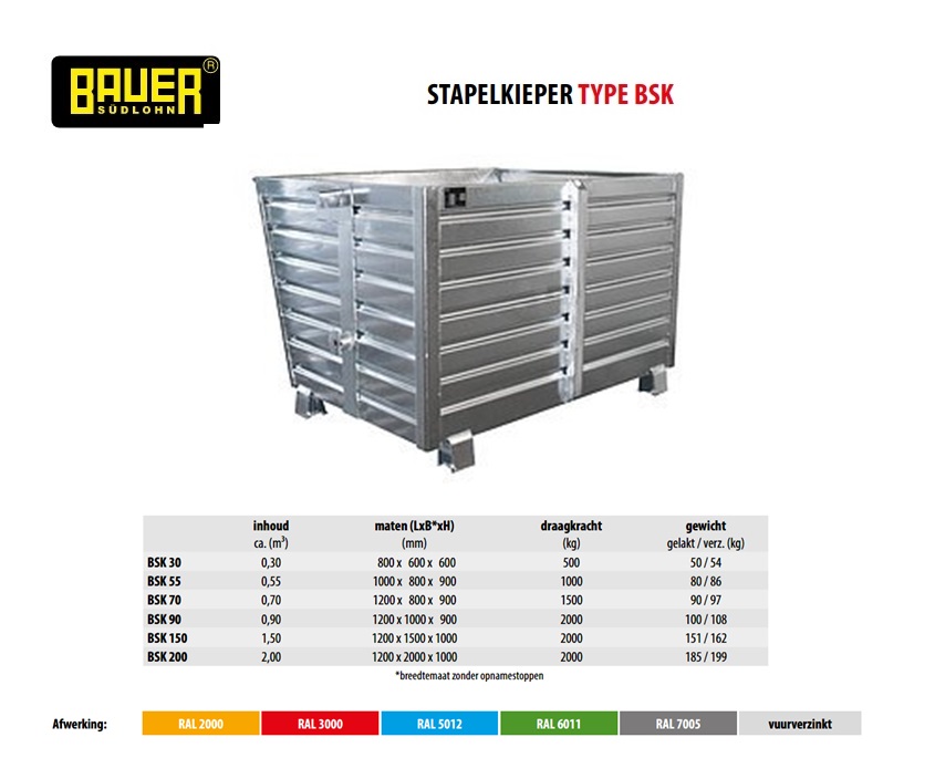 Stapelkieper BSK 150 Vuurverzinkt