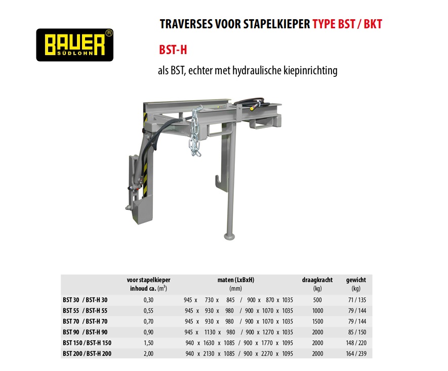 Traverse hydraulisch BST-H 30 Ral 7005