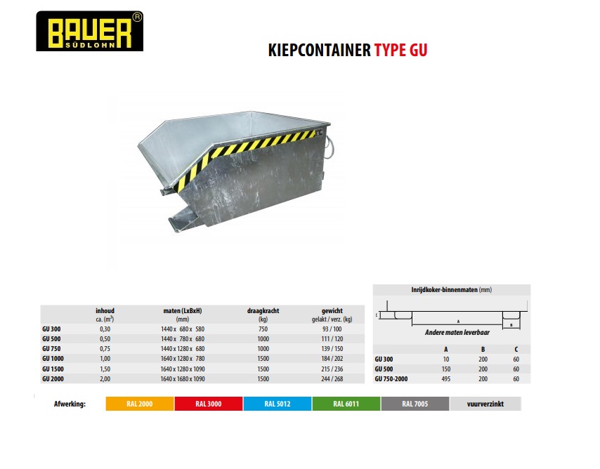 Kiepcontainer GU 500 Ral 7005 | DKMTools - DKM Tools