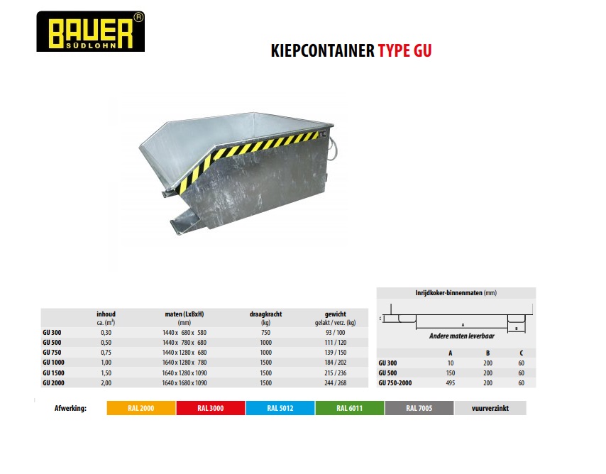 Kiepcontainer GU 500 Ral 5012 | DKMTools - DKM Tools