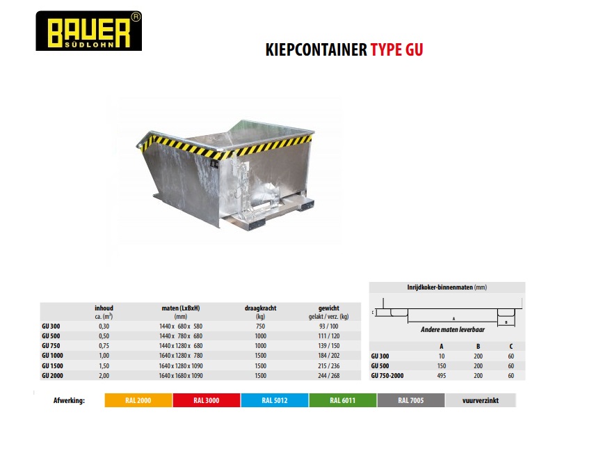 Kiepcontainer GU 750 Ral 5012 | DKMTools - DKM Tools