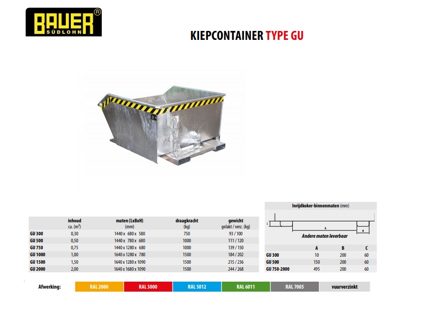 Kiepcontainer GU 750 Ral 6011 | DKMTools - DKM Tools