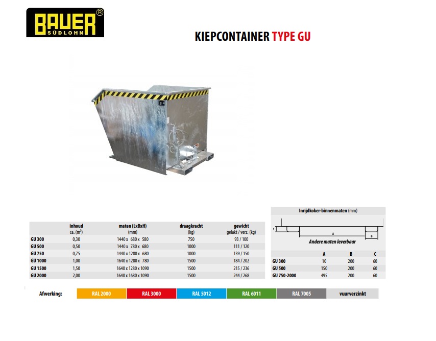 Kiepcontainer GU 1500 Ral 6011 | DKMTools - DKM Tools