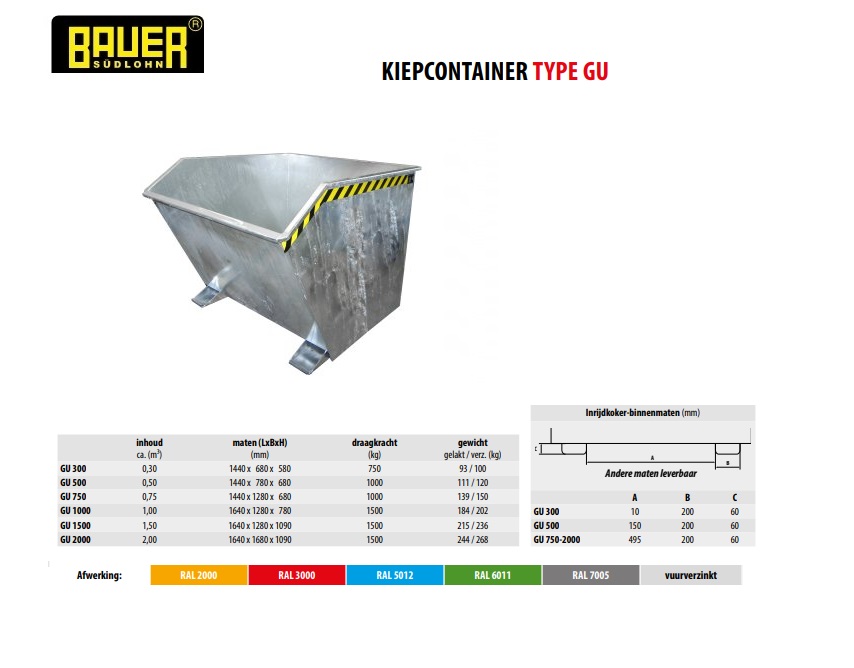Kiepcontainer GU 2000 Ral 6011 | DKMTools - DKM Tools
