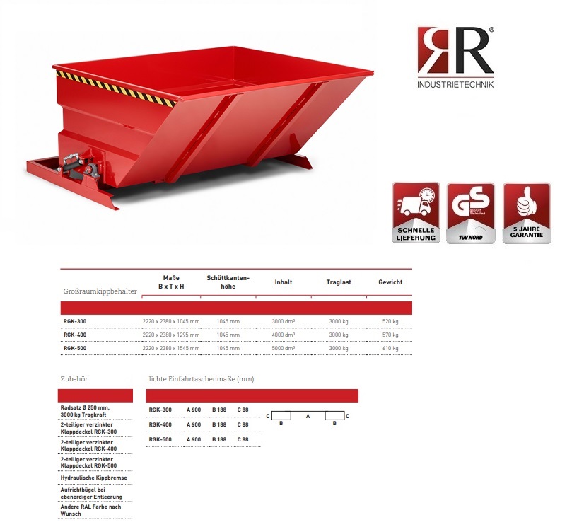Volumecontainer RGK-300 RAL 3000