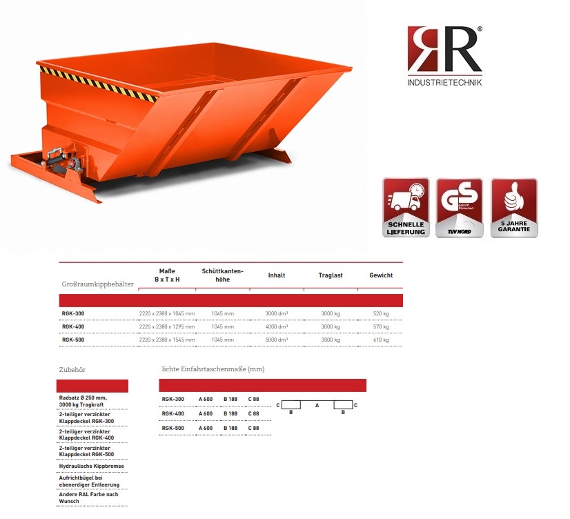 Volumecontainer RGK-400 RAL 5010 | DKMTools - DKM Tools