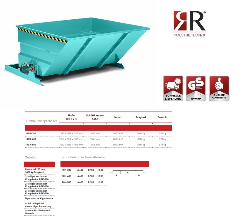 Volumecontainer RGK-300 RAL 5018