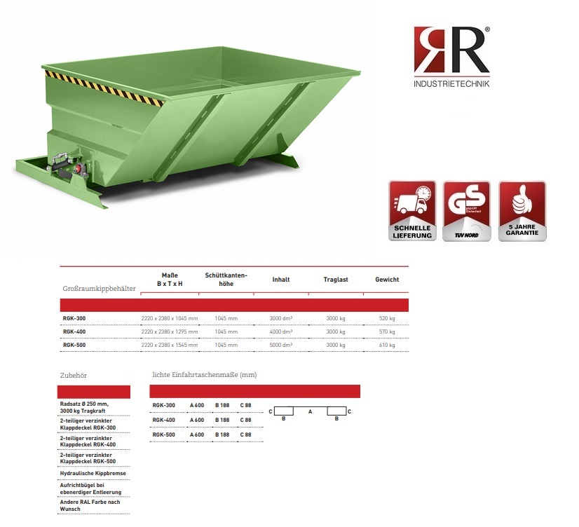 Volumecontainer RGK-300 RAL 6011