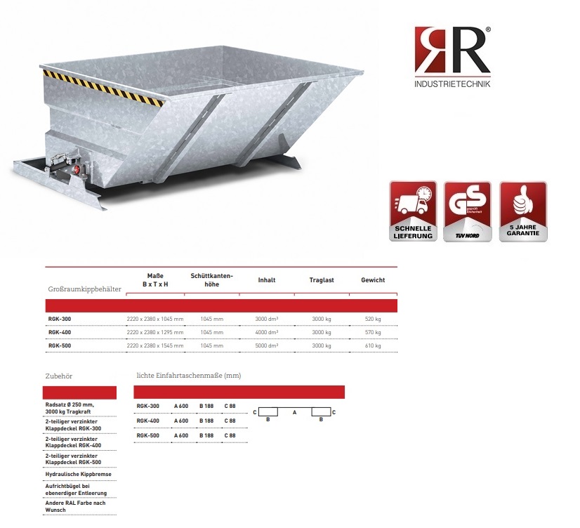 Volumecontainer RGK-300 verzinkt