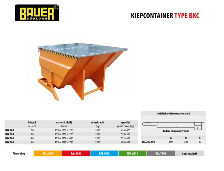 Volumecontainer BKC 200 Ral 2000