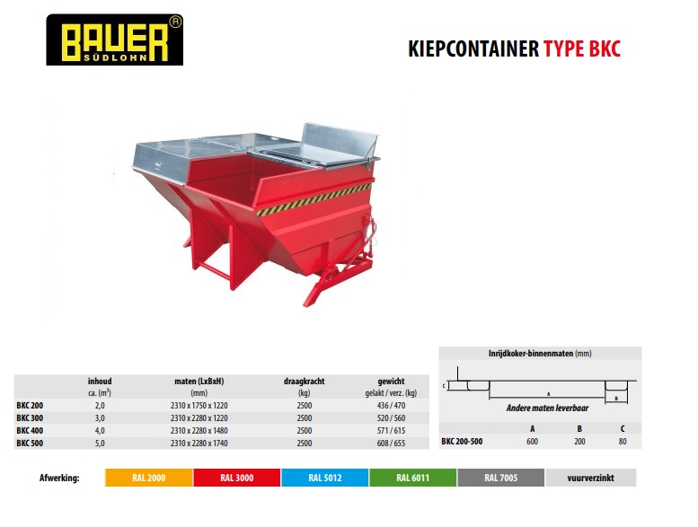 Volumecontainer BKC 400 Ral 3000