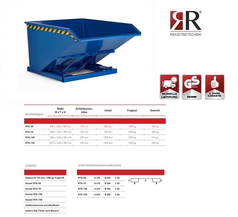 Kiepcontainer RTK-50 verzinkt | DKMTools - DKM Tools