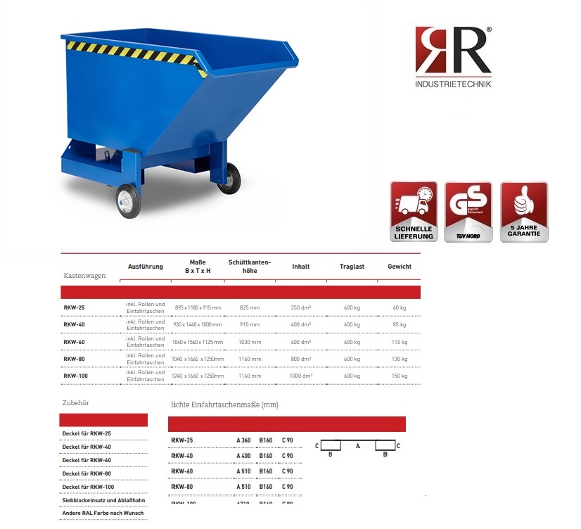 Containerwagen Typ RKW-100 verzinkt | DKMTools - DKM Tools