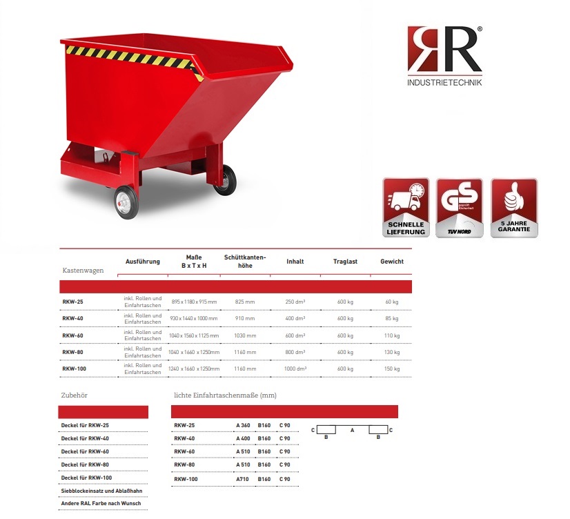 Containerwagen Typ RKW-100 verzinkt | DKMTools - DKM Tools
