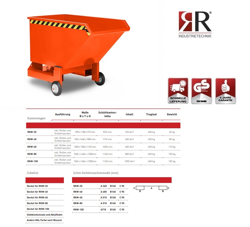 Containerwagen Typ RKW-80 verzinkt | DKMTools - DKM Tools