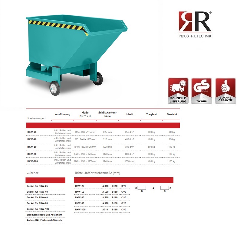 Containerwagen Typ RKW-25 RAL 5010 | DKMTools - DKM Tools