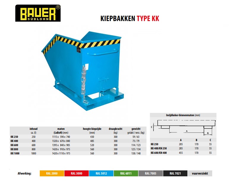 Kiepbak KK 400 Ral 5012