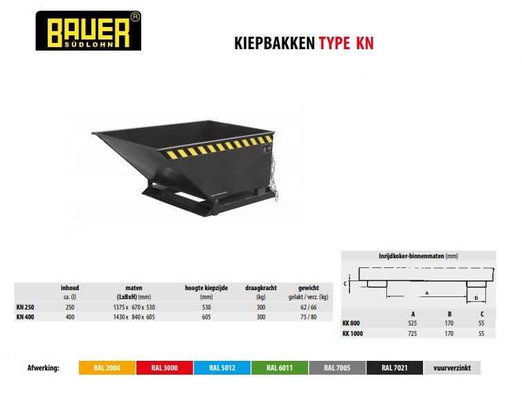 Kiepbak KN 400 Ral 7021