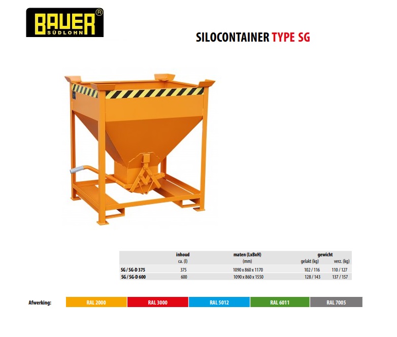 Silocontainer SG 375 Vuurvezinkt | DKMTools - DKM Tools