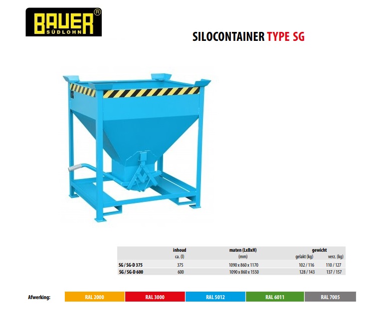 Silocontainer SG 375 Ral 5012