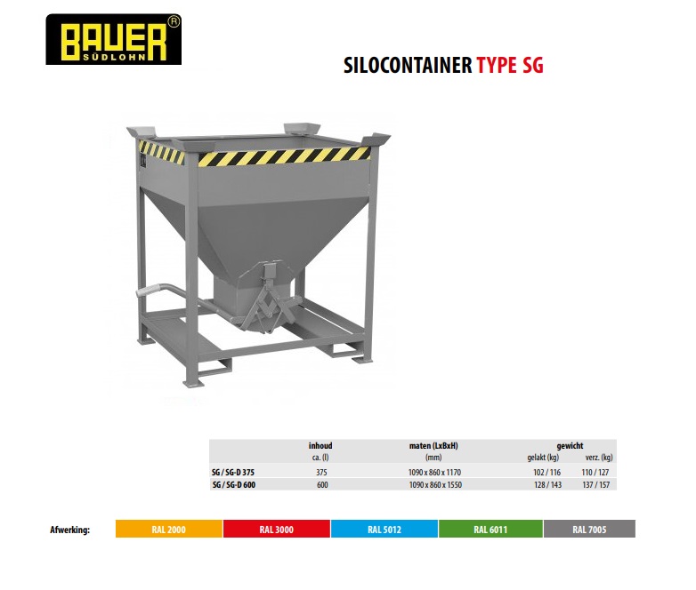 Silocontainer SG 375 Ral 7005