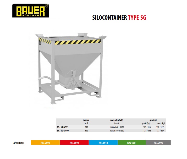 Silocontainer SG 375 Vuurvezinkt