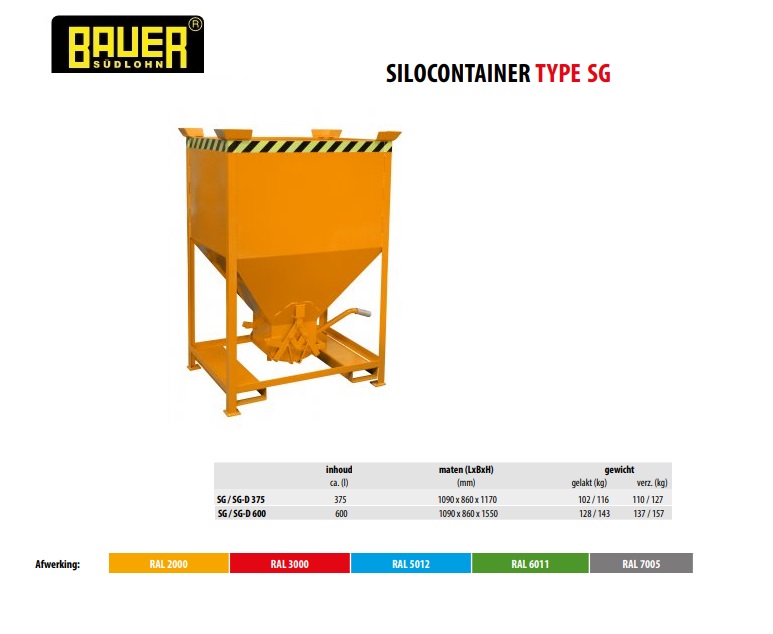 Silocontainer SG 600 Ral 2000