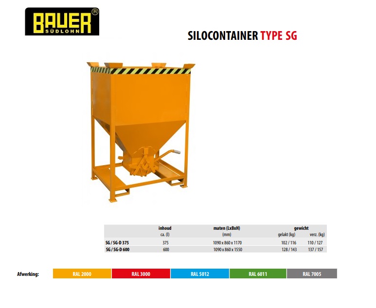 Silocontainer SG 600 Vuurvezinkt | DKMTools - DKM Tools