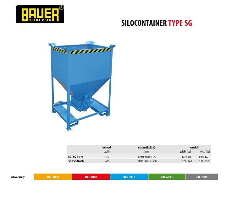 Silocontainer SG 600 Vuurvezinkt | DKMTools - DKM Tools