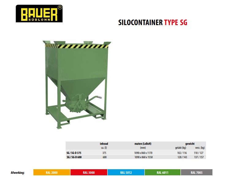 Silocontainer SG 600 Ral 6011