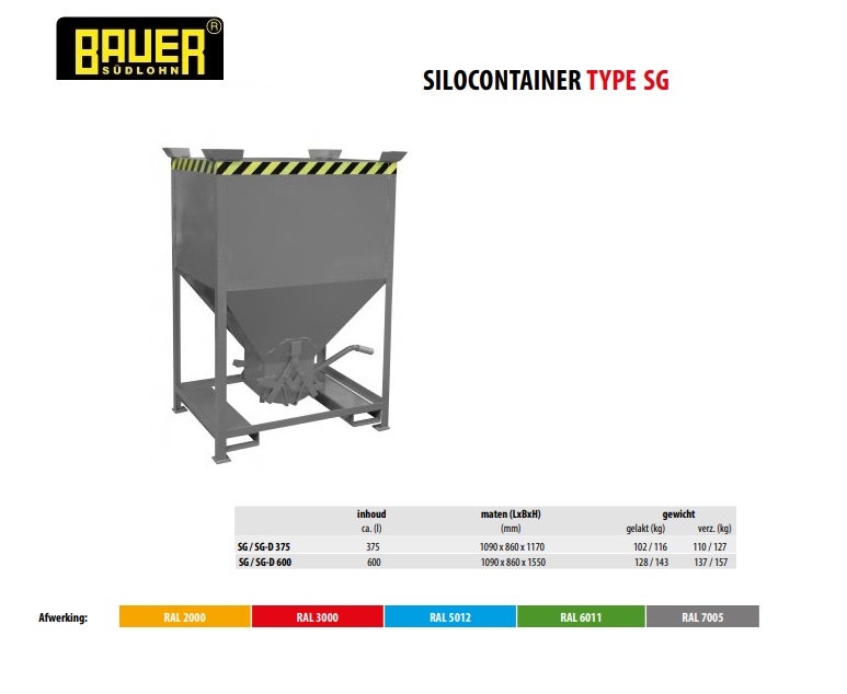 Silocontainer SG 600 Ral 7005