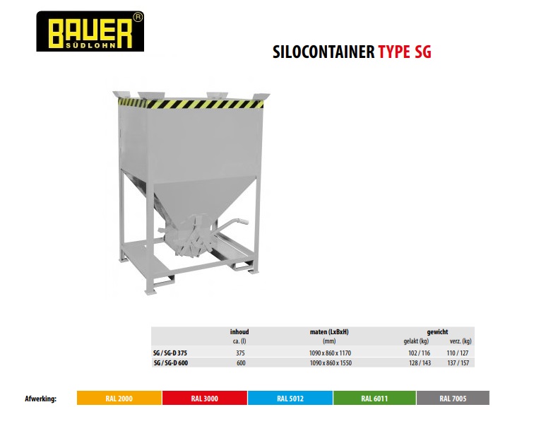 Silocontainer SG 600 Vuurvezinkt