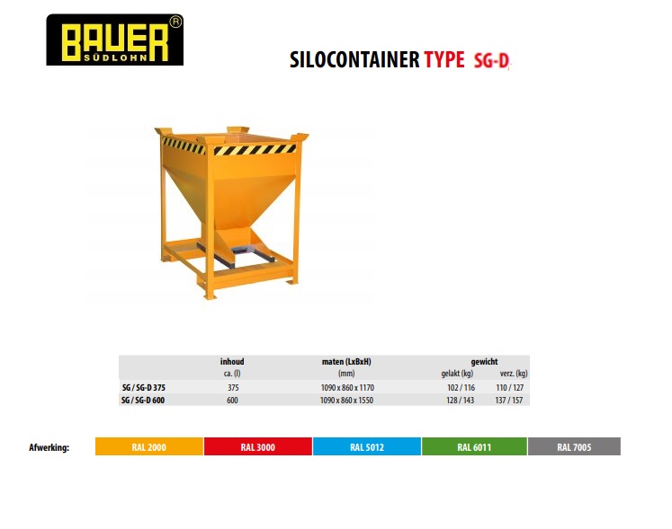 Silocontainer SG-D 375 Vuurvezinkt | DKMTools - DKM Tools