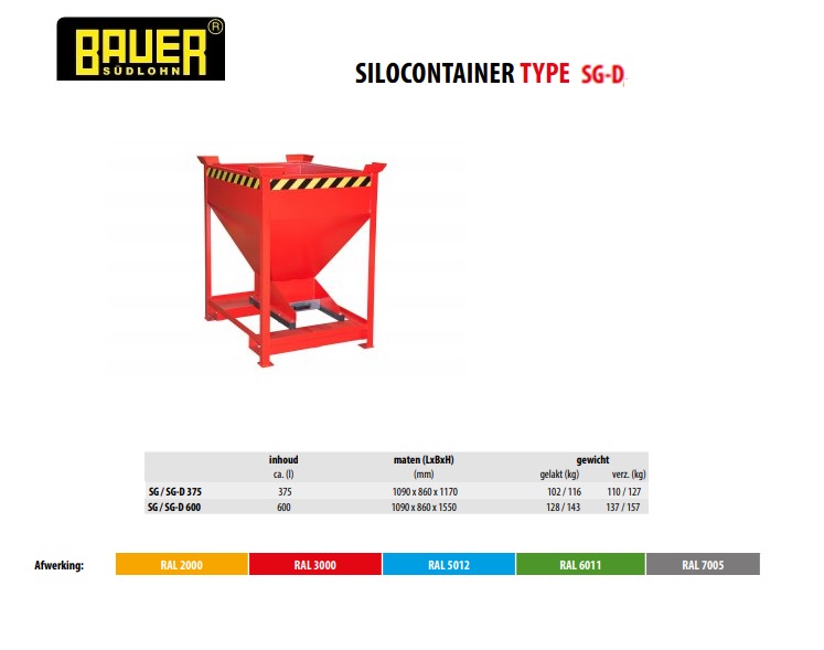 Silocontainer SG-D 375 Vuurvezinkt | DKMTools - DKM Tools