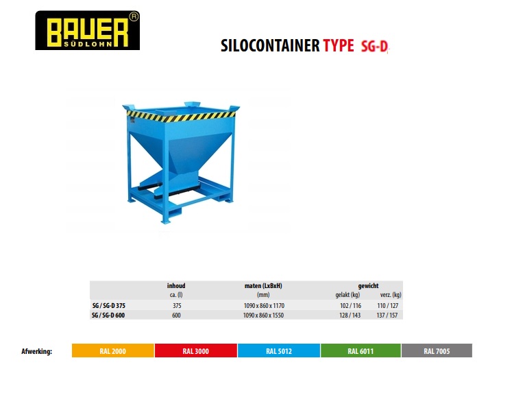 Silocontainer SG-D 375 Vuurvezinkt | DKMTools - DKM Tools