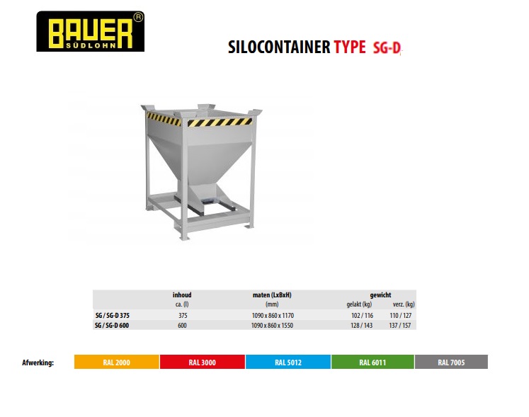 Silocontainer SG-D 375 Ral 7005