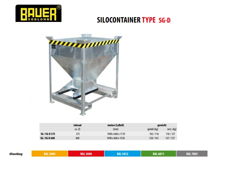 Silocontainer SG-D 375 Vuurvezinkt