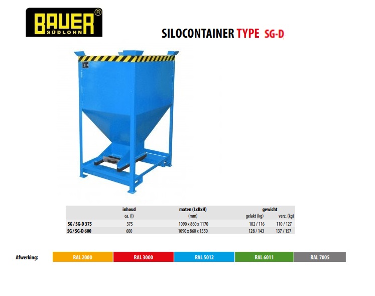 Silocontainer SG-D 600 Ral 5012