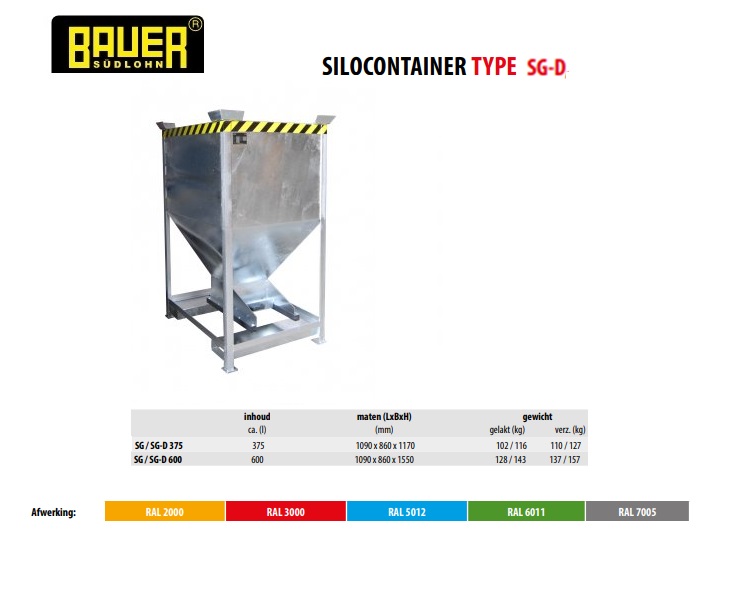 Silocontainer SG-D 600 Vuurvezinkt