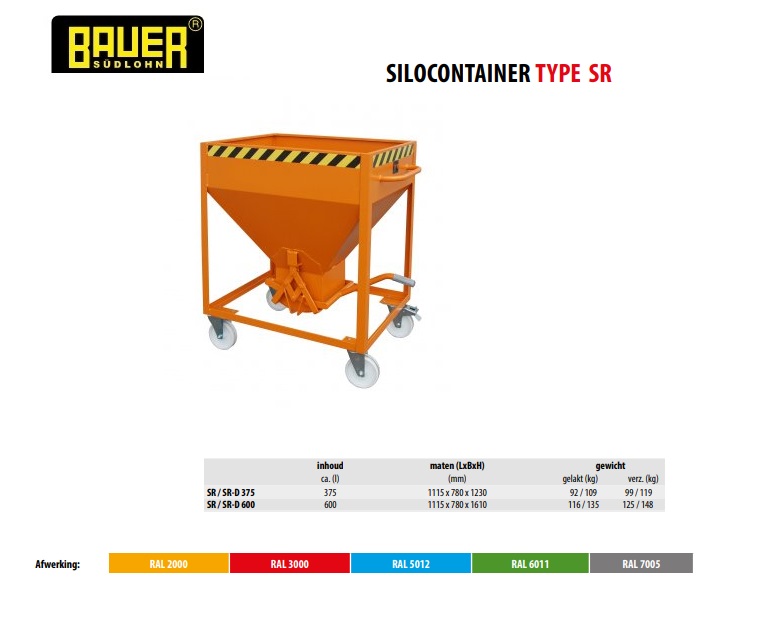 Silocontainer SR 375 Vuurvezinkt | DKMTools - DKM Tools