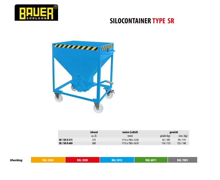 Silocontainer SR 375 Vuurvezinkt | DKMTools - DKM Tools