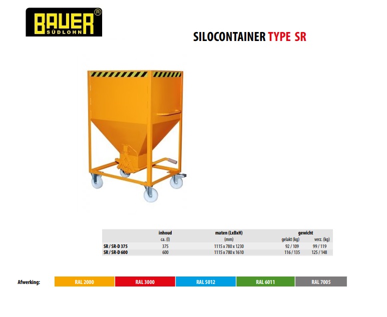 Silocontainer SR 600 Vuurvezinkt | DKMTools - DKM Tools