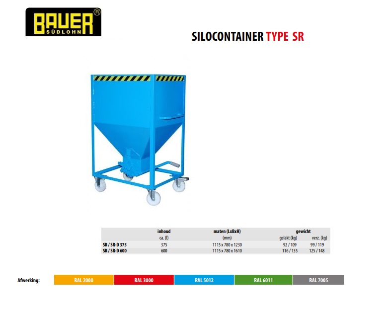 Silocontainer SR 600 Ral 5012
