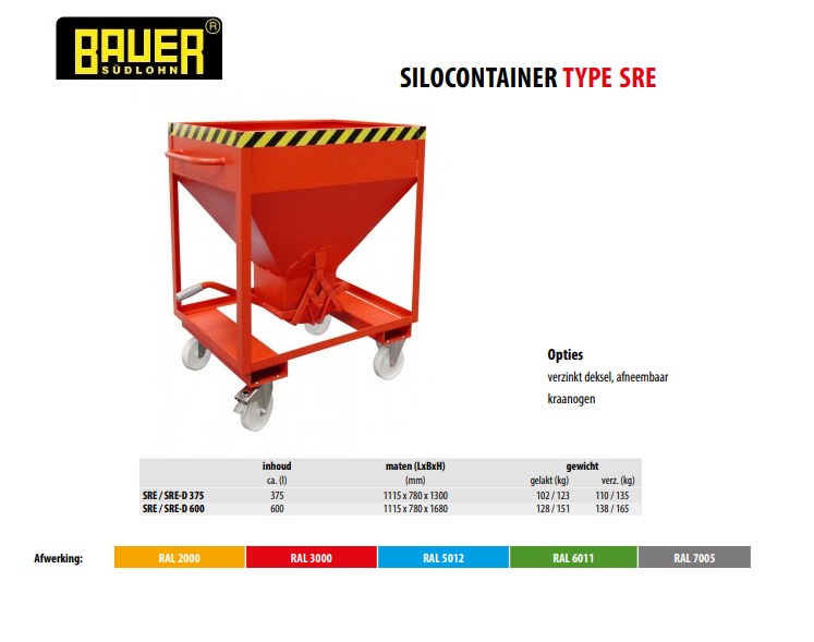 Silocontainer SRE 375 Ral 3000