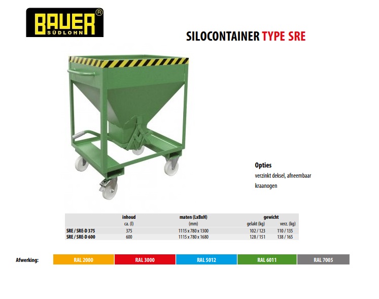 Silocontainer SRE 375 Ral 6011