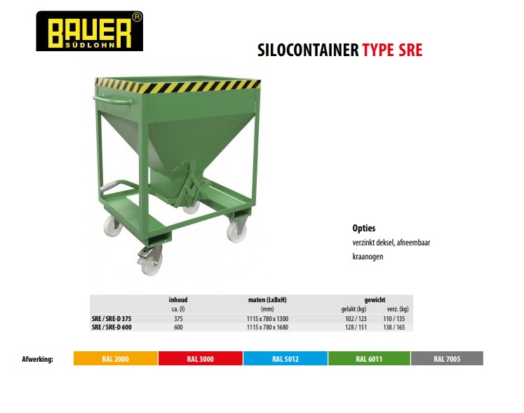 Silocontainer SRE 375 Vuurvezinkt | DKMTools - DKM Tools