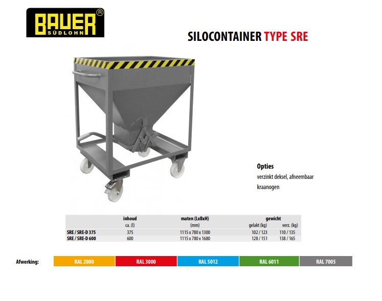 Silocontainer SRE 375 Vuurvezinkt | DKMTools - DKM Tools