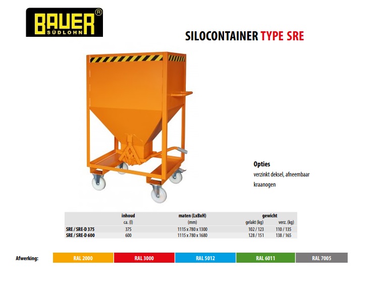 Silocontainer SRE 600 Vuurvezinkt | DKMTools - DKM Tools